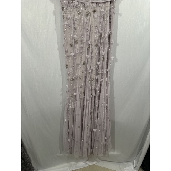 NWT $698 Mac‎ Duggal [ 10 ] Embellished Cape Sleeve Trumpet Gown in Lilac Purple - Picture 15 of 16